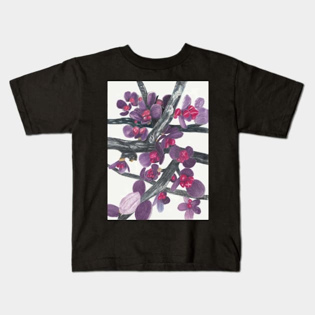 Barberry Shrub Spring Buds Kids T-Shirt by ConniSchaf